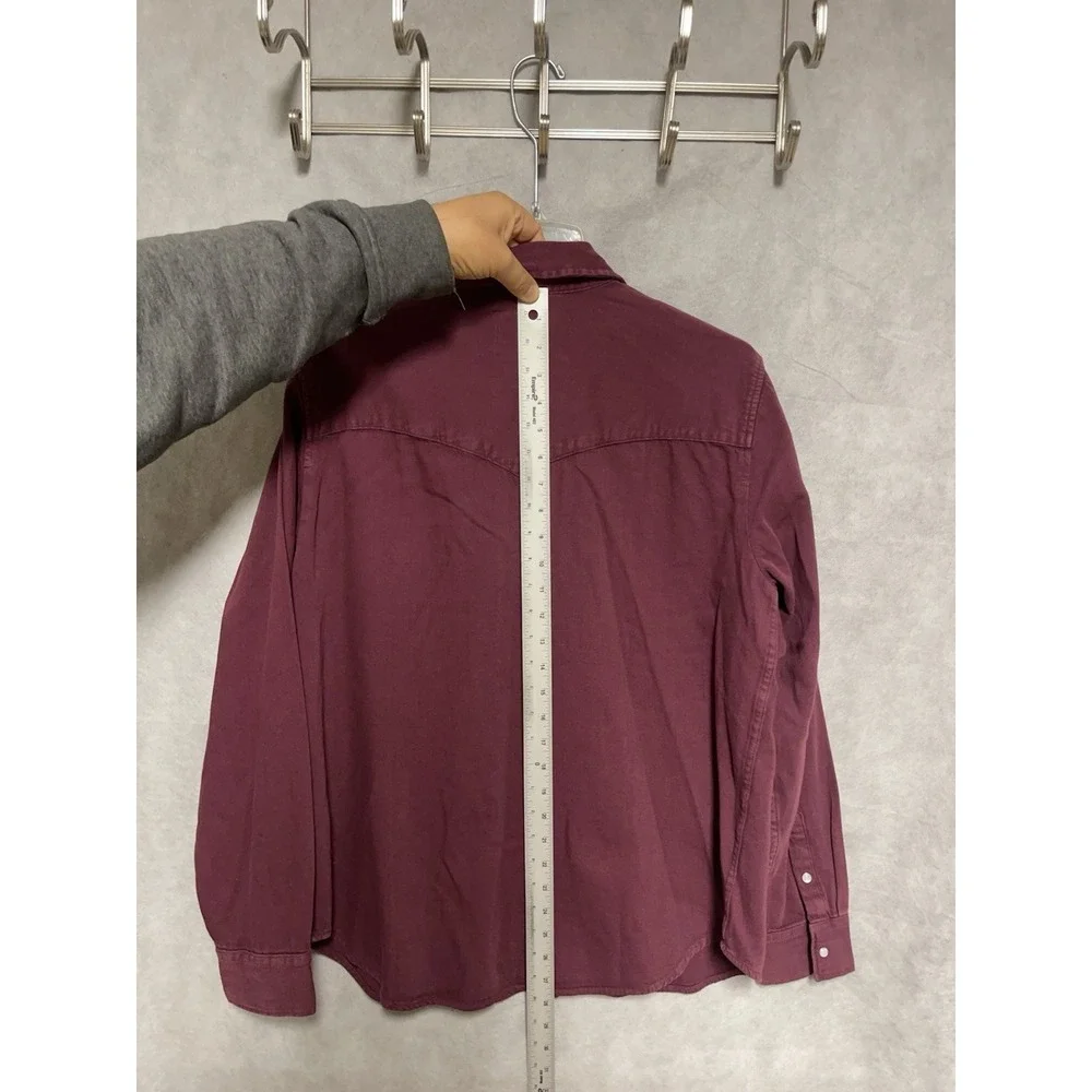 Levi's Shirt Men's 2XL Burgundy Twill Pearl Snap Button Up Workwear Chore Cowboy